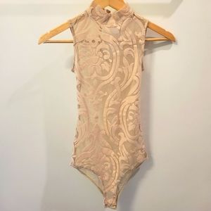 Nude mesh bodysuit
